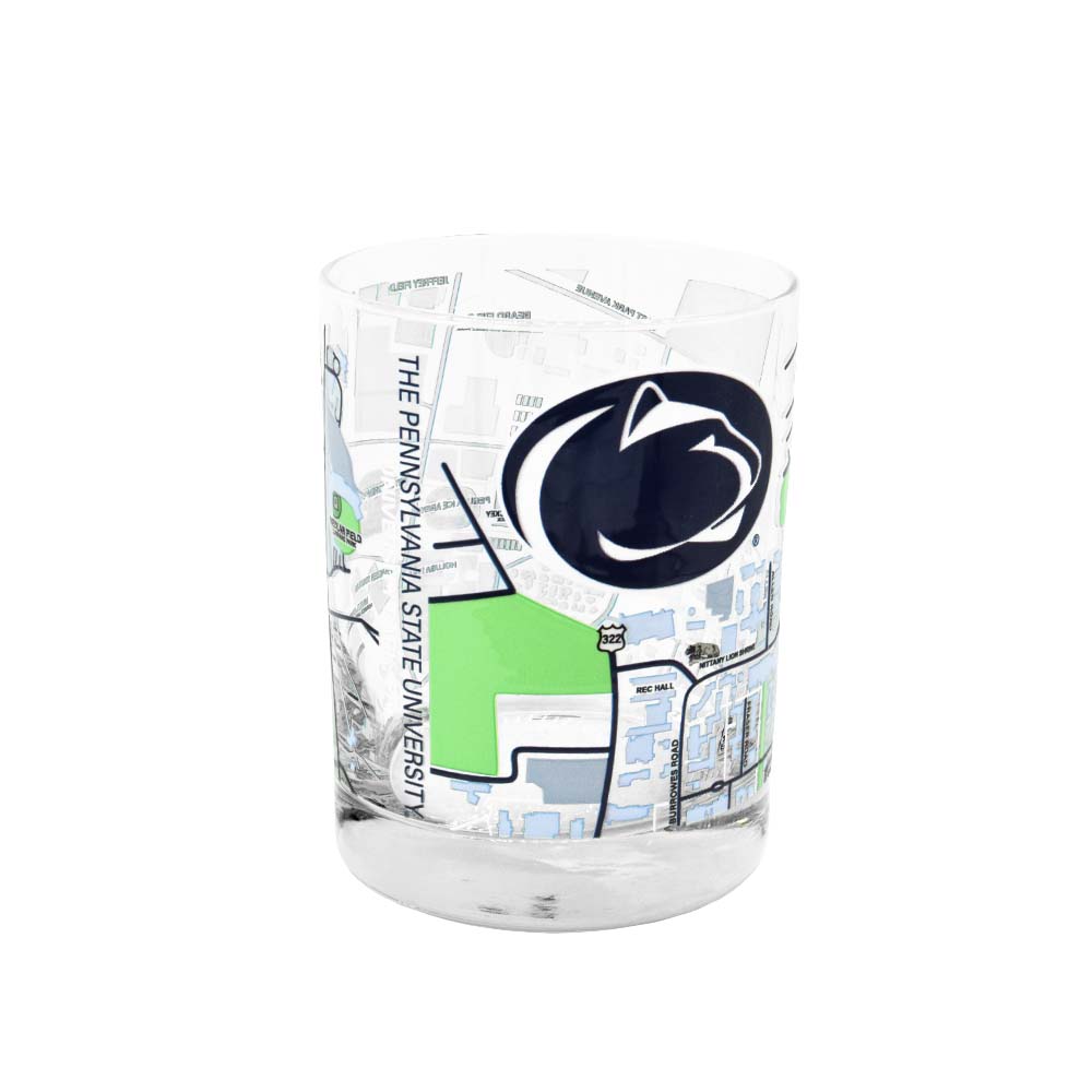 Penn State 15oz Campus Map Rocks Glass