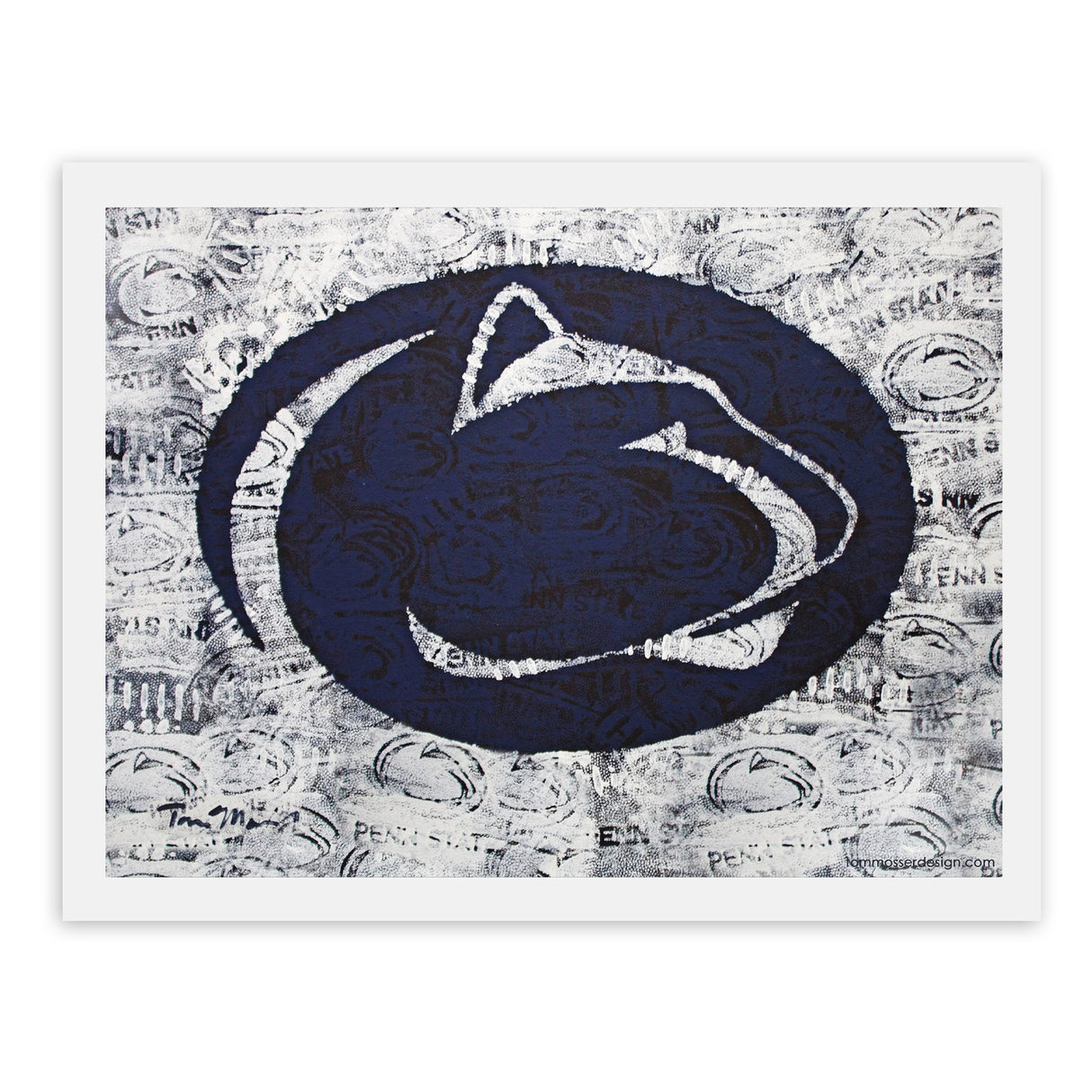 Penn State 20X24 Tom Mosser Logo White Print