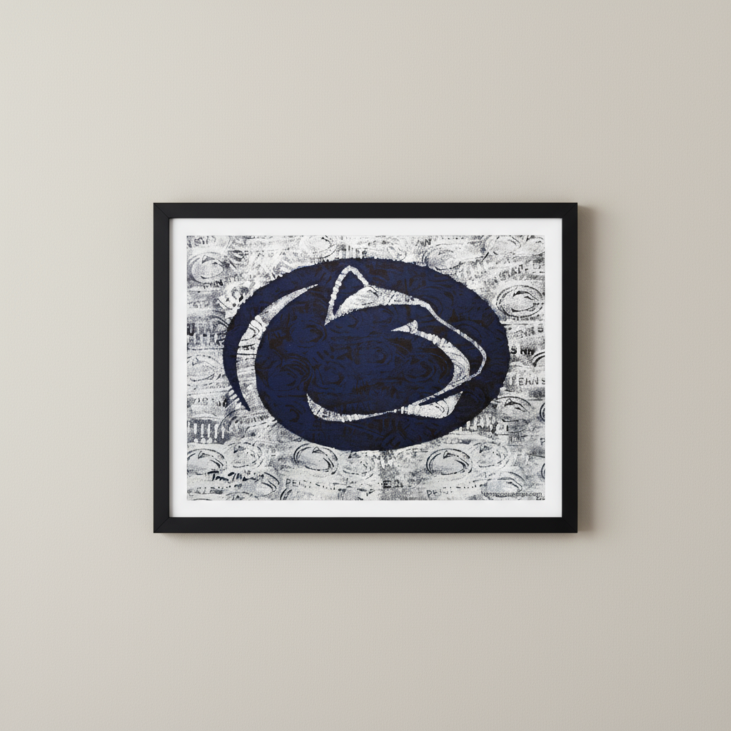 Penn State 20X24 Tom Mosser Logo White Print