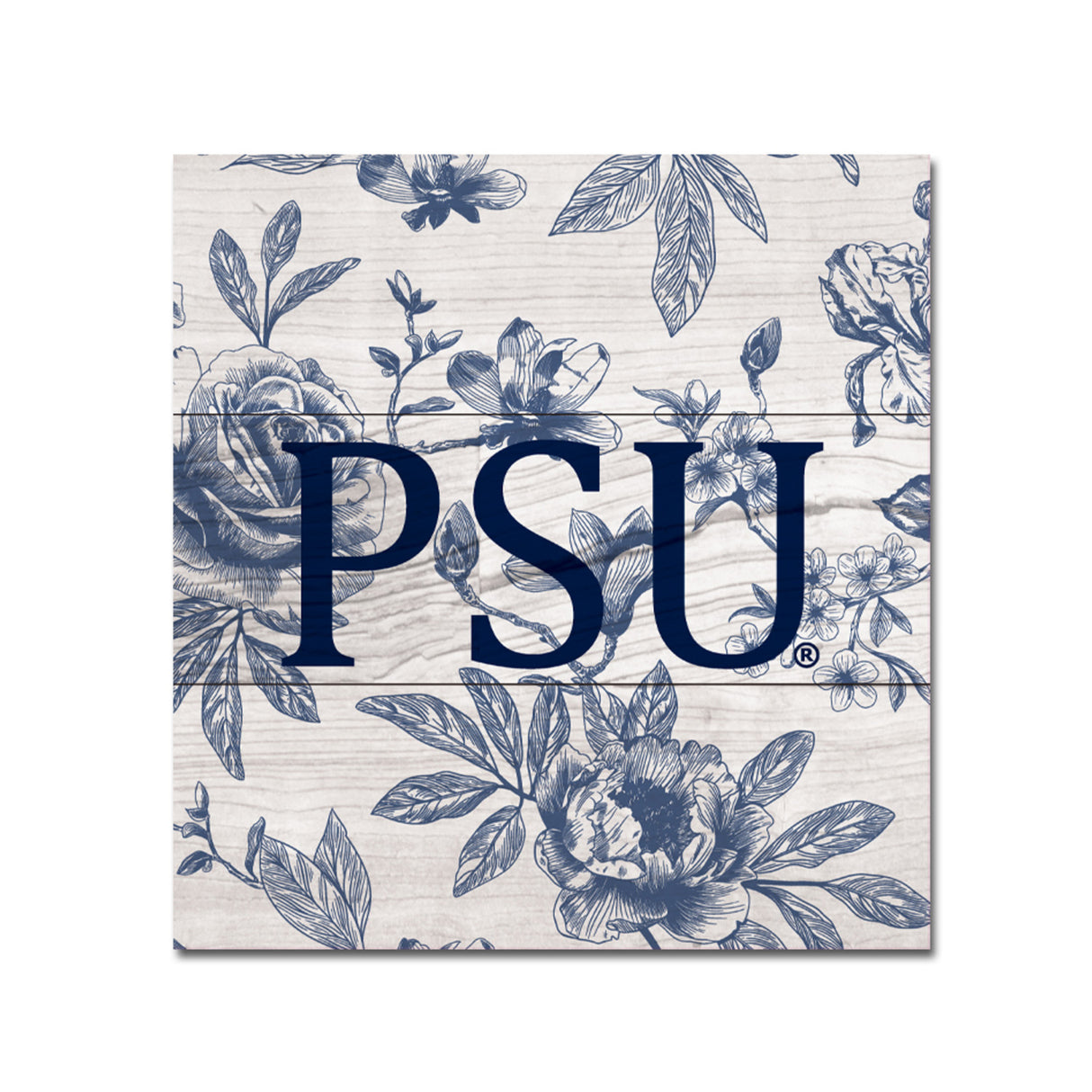 Penn State Floral Wood Plank Sign