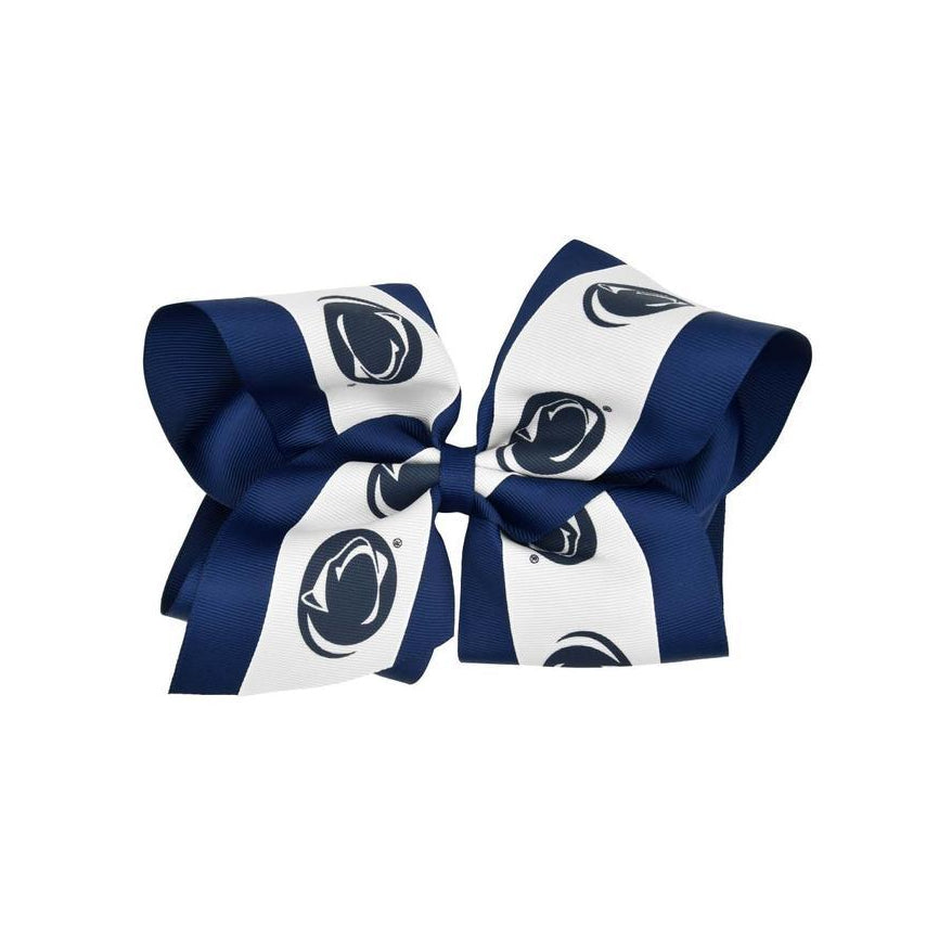 Penn State Alligator Clip Jumbo Layered Bow