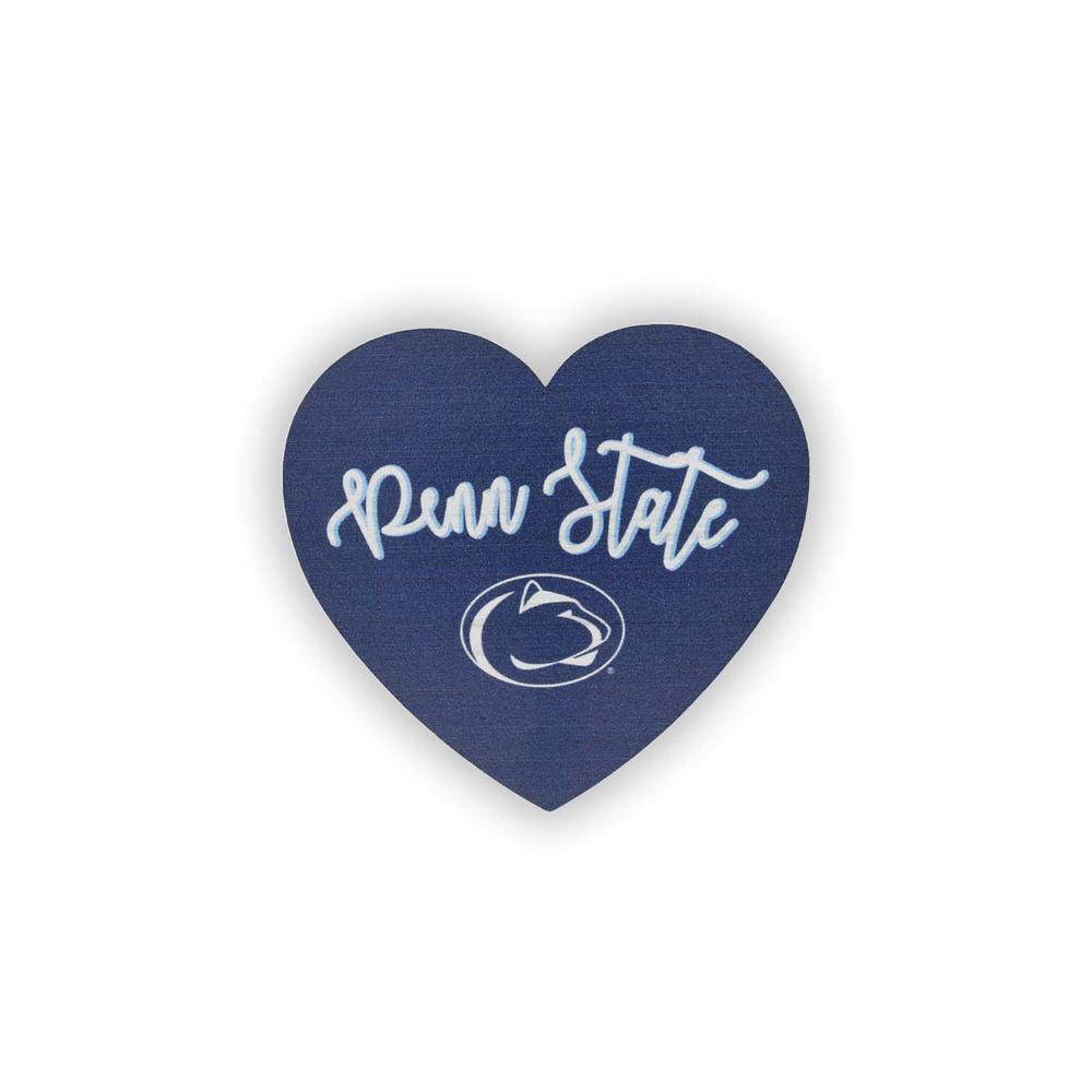 Penn State Heart Spirit Wooden Magnet