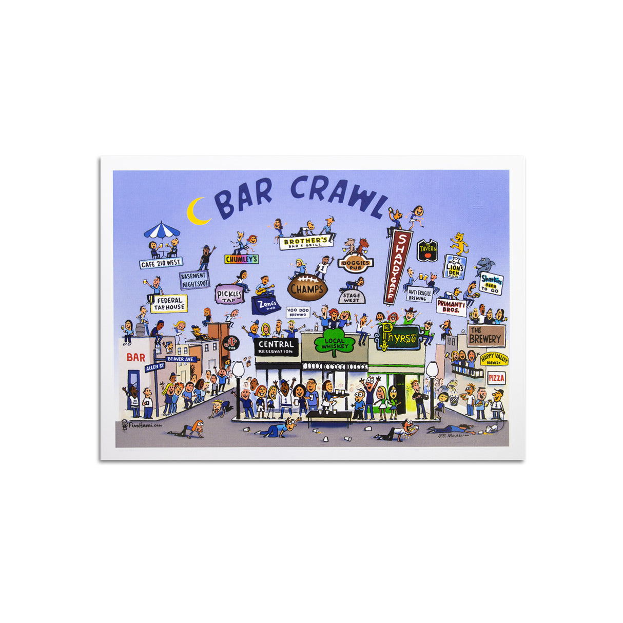 State College 5X7 JM Bar Crawl Print