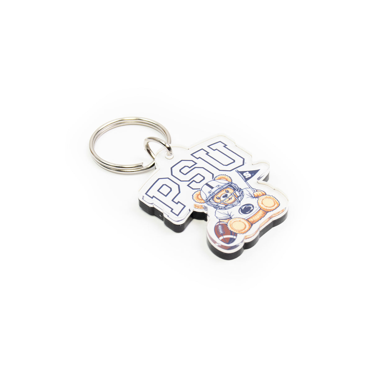 Penn State Acrylic Football Bear Keychain