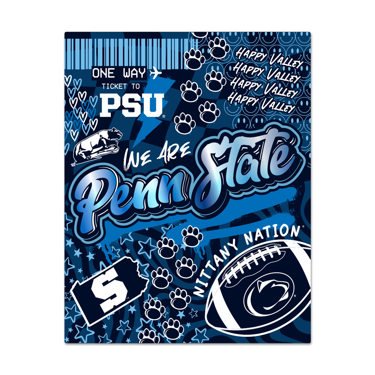 Penn State Graffiti Blanket