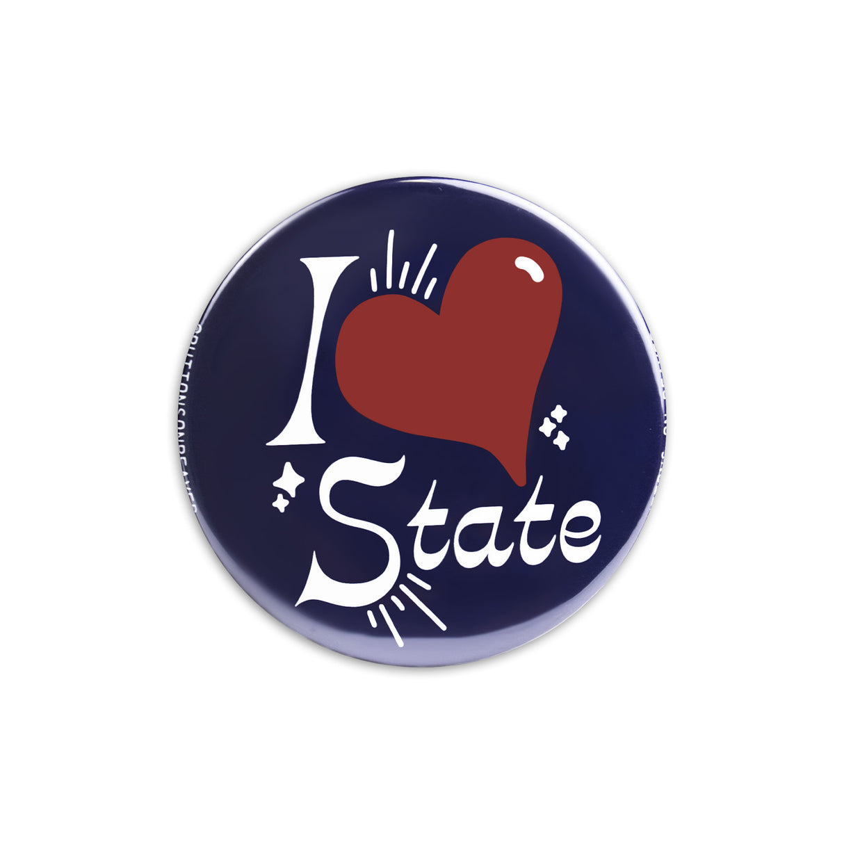 Buttons On Beaver "I Love State" 3" Button