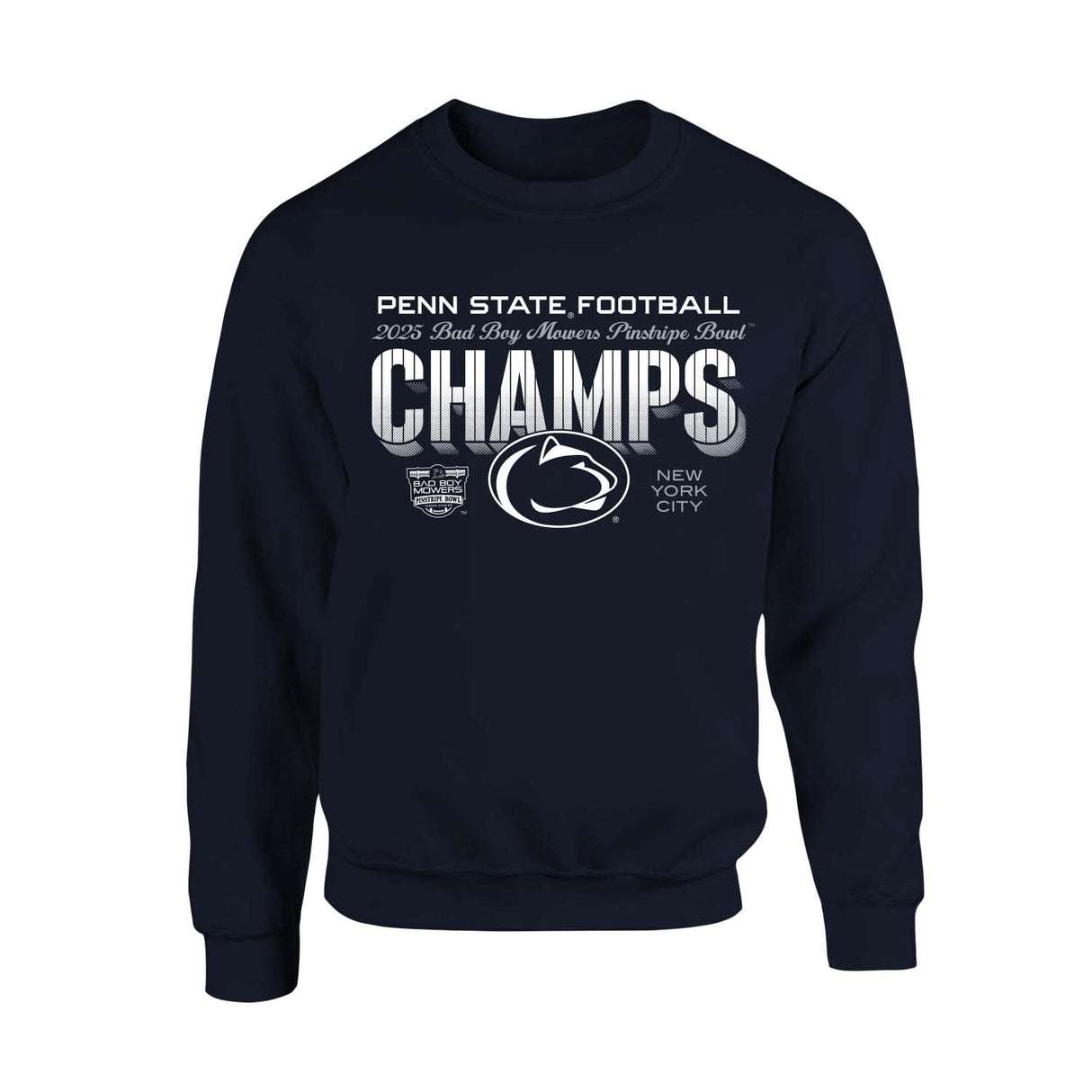 Penn State 2025 Pinstripe Bowl Champs Crew Sweatshirt