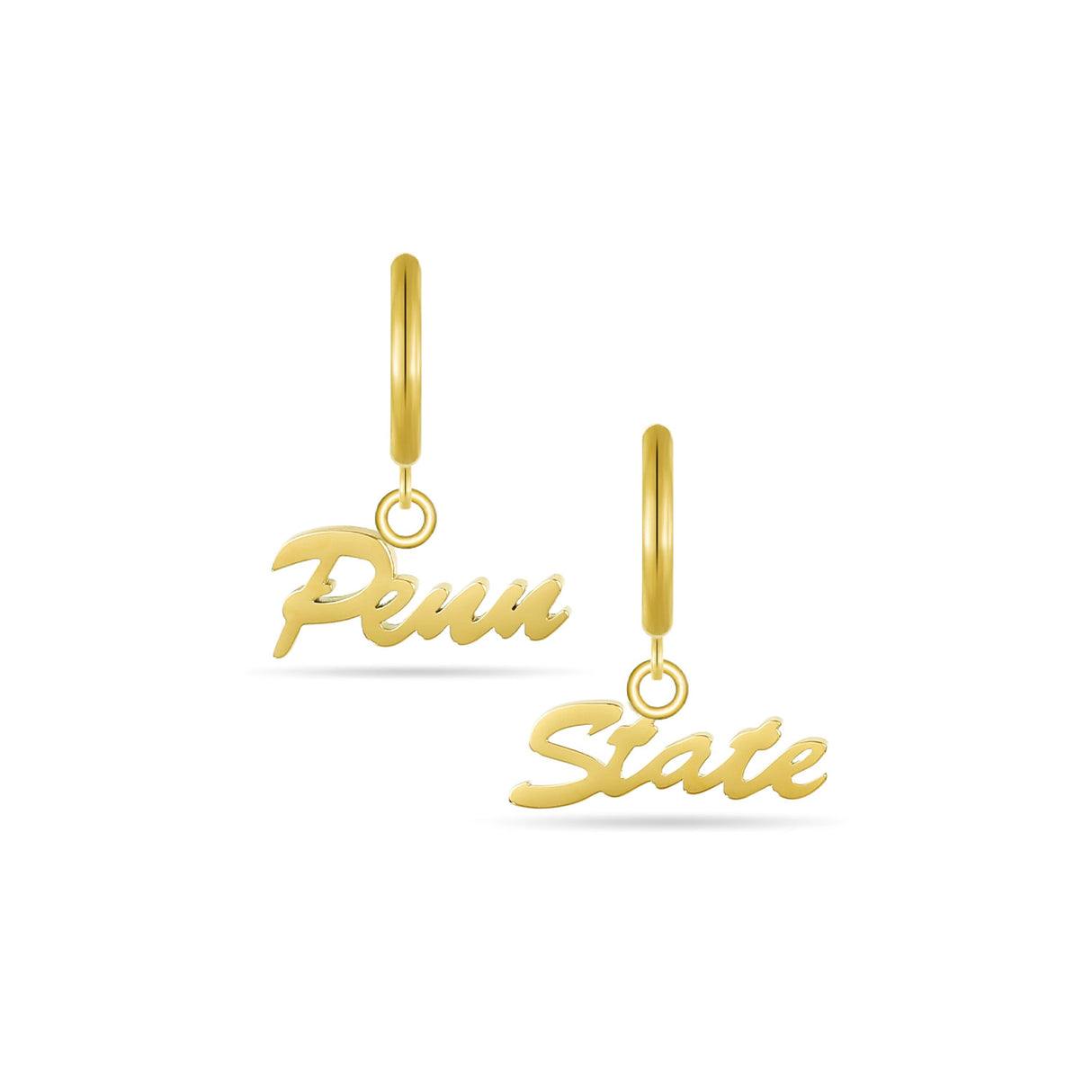 Penn State Script Huggie Loop Earrings