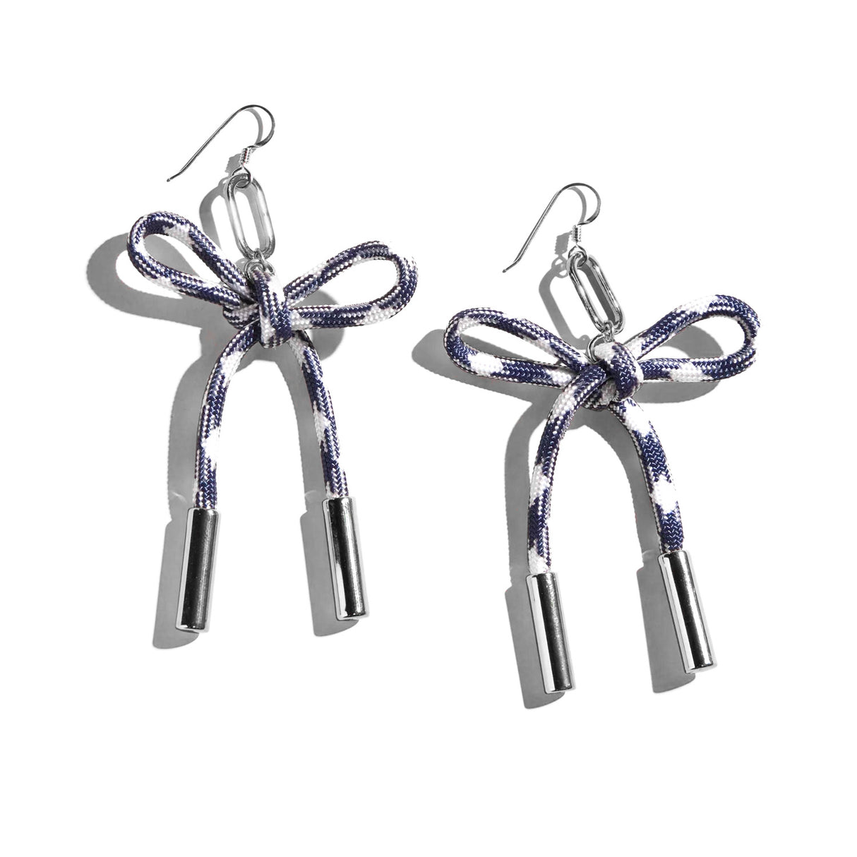 Nickel & Suede Simone Paracord Bow Earrings