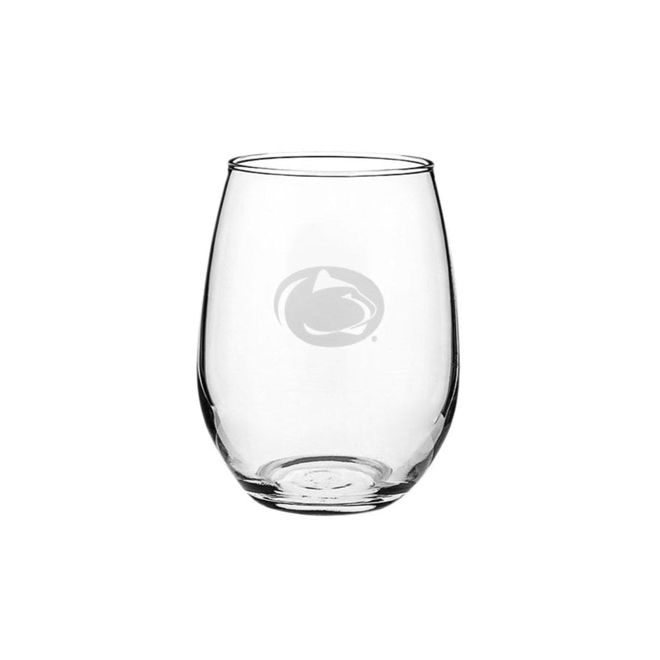 Penn State Logo Stemless Red Wine Glass