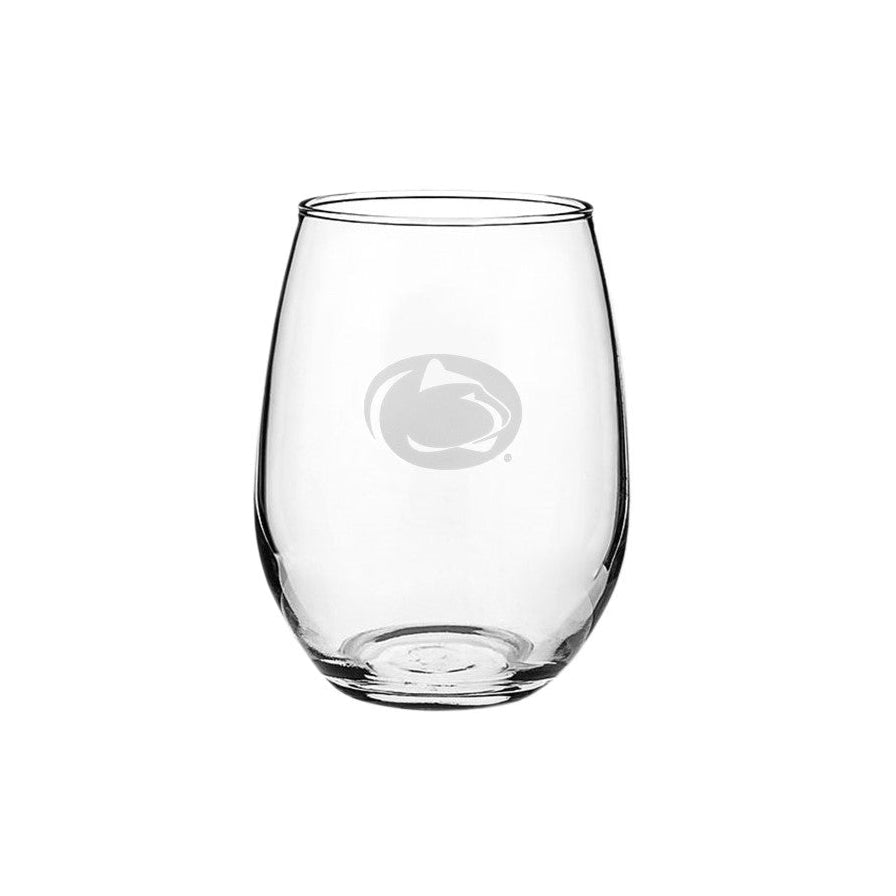 Penn State Logo Stemless White Wine Glass