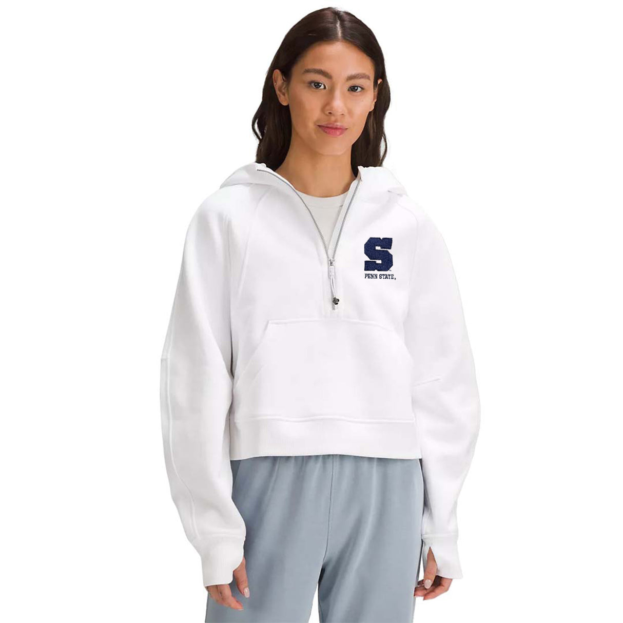 Penn State lululemon Women's Block "S" Half-Zip Oversized Scuba Hooded Sweatshirt