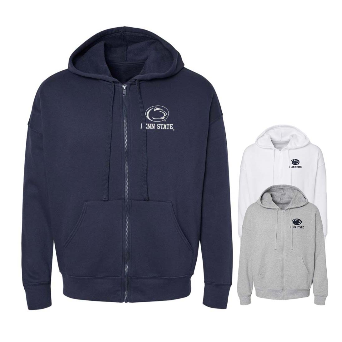 Penn State Left Chest Logo Full Zip Hooded Sweatshirt