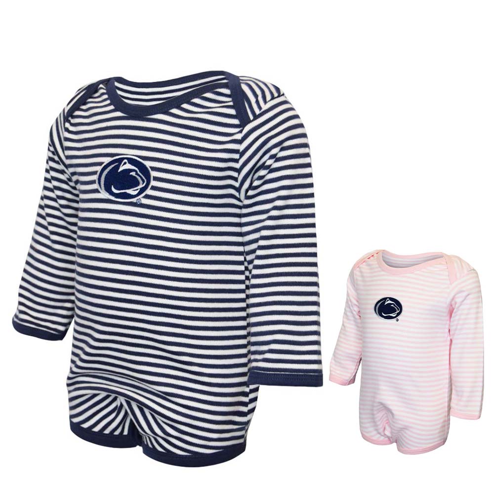 Penn State Infant Striped Long Sleeve Bodysuit
