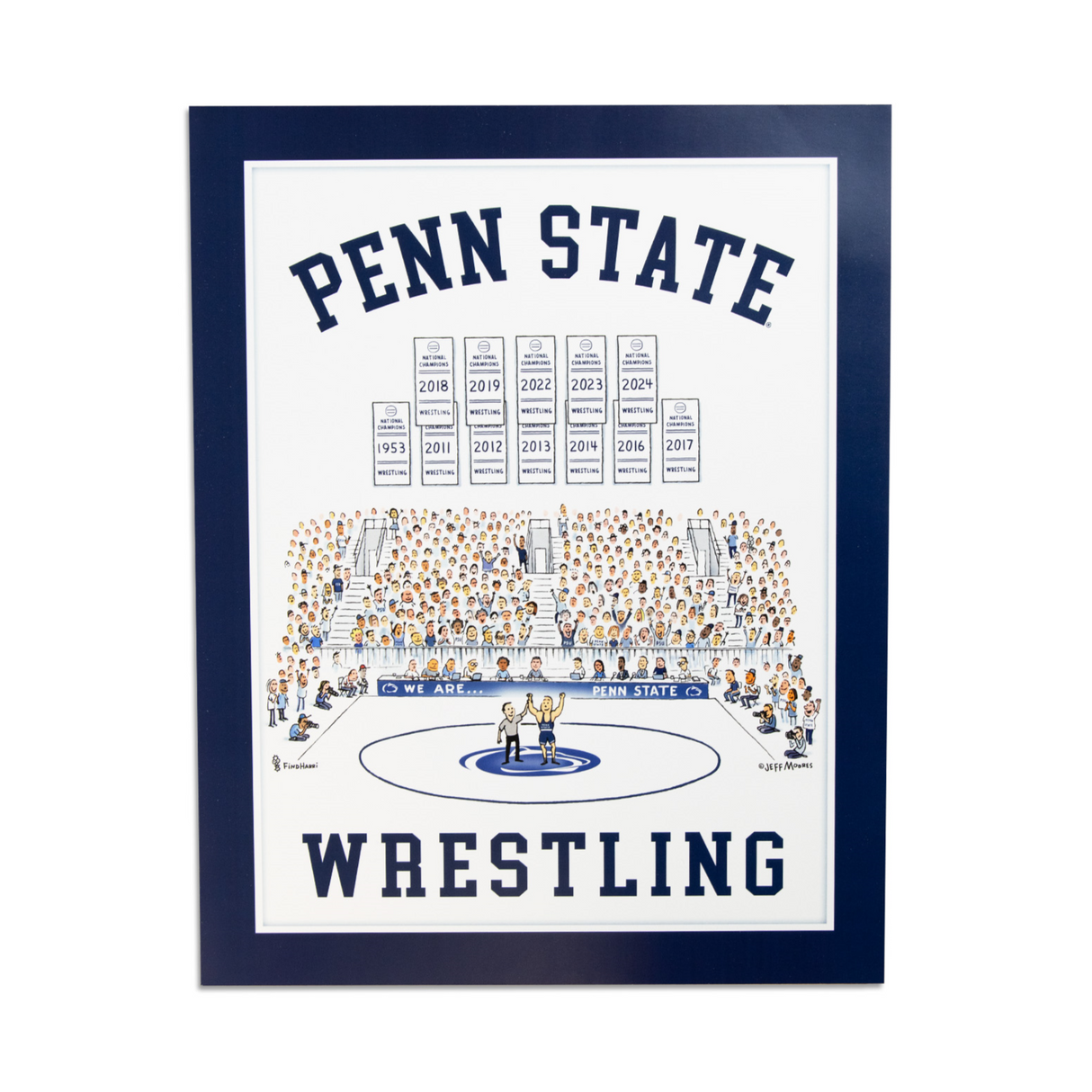 Penn State 11X14 JM Wrestling Mat Print