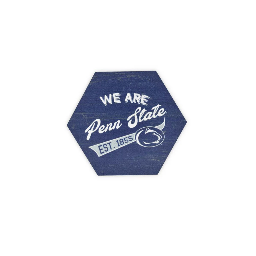 Penn State Dugout Hexagon Wooden Magnet