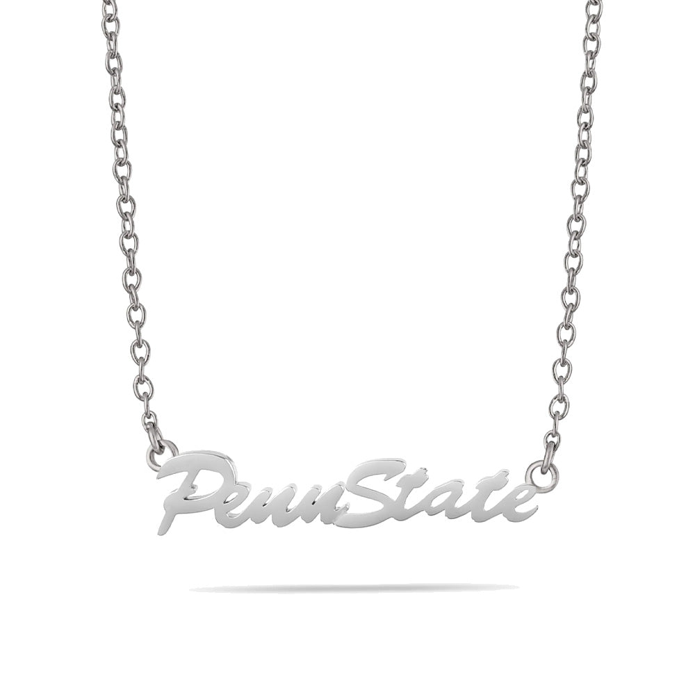 Penn State Silver Script Necklace