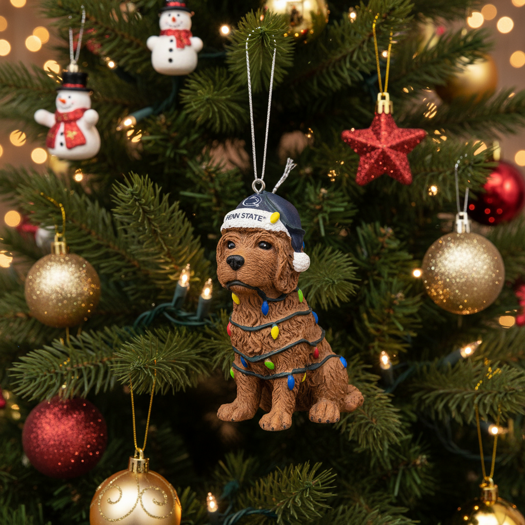 Penn State Dog with Lights Ornament