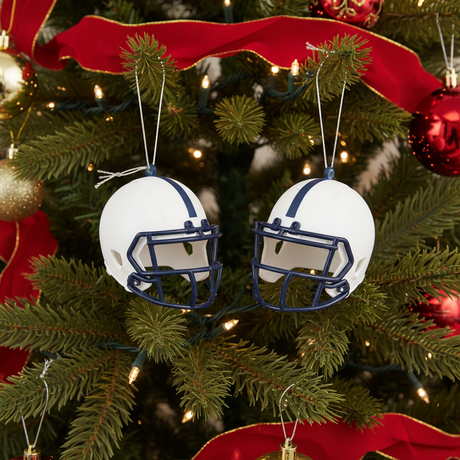 Blue & White Helmet Ornament 2pk