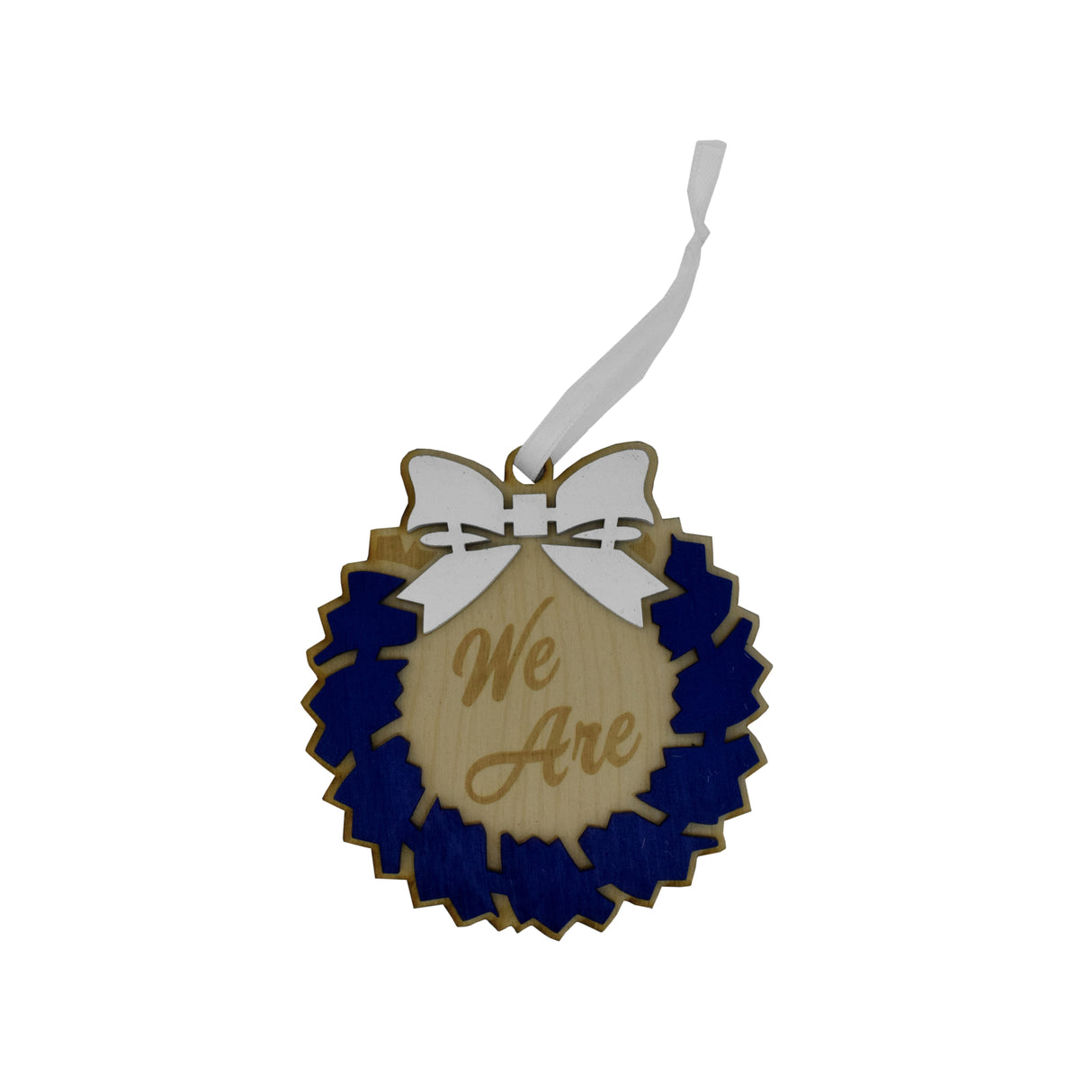 Penn State Wooden We Are Wreath Ornament