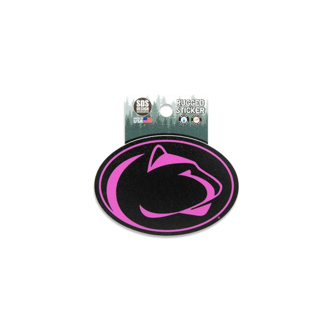 Penn State Rugged Black/Pink Logo Sticker