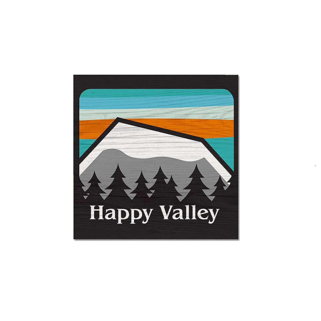 Happy Valley Mountains 5.5" x 5.5" Wooden Square