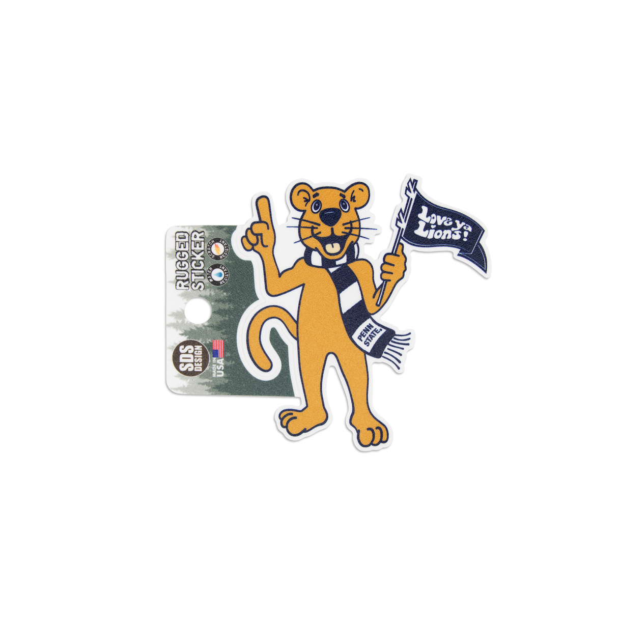 Penn State Love Ya Lions Mascot Rugged Sticker