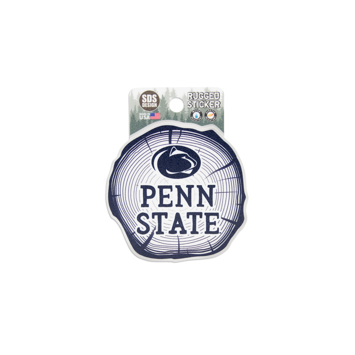 Penn State Wood Slice Rugged Sticker
