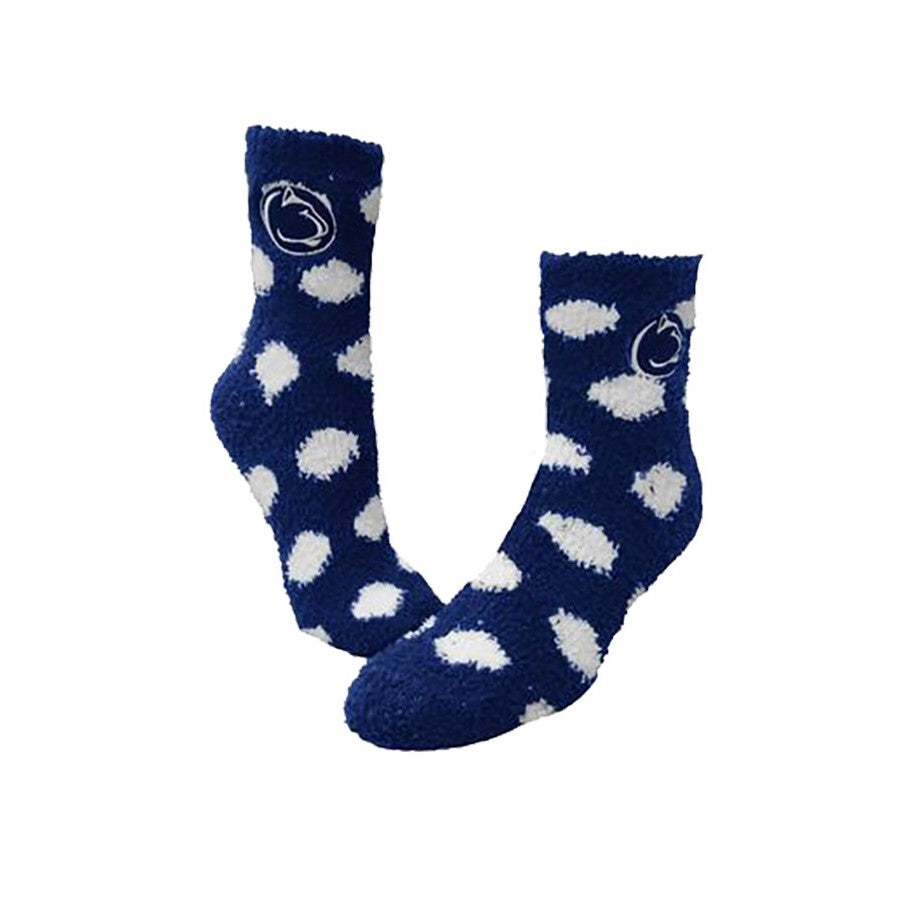 Penn State Polka Dot Fuzzy Socks