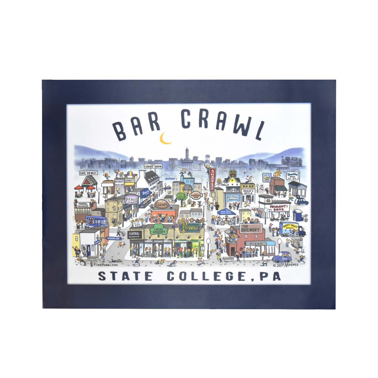 State College 11"X14" Bar Crawl Print