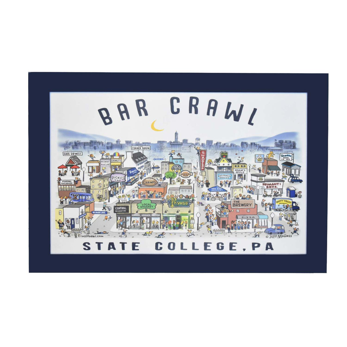 State College 13" X 19" Bar Crawl Print