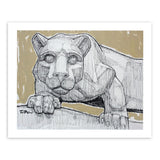 Penn State 20X24 Tom Mosser "Hail The The Lion Statue" Print