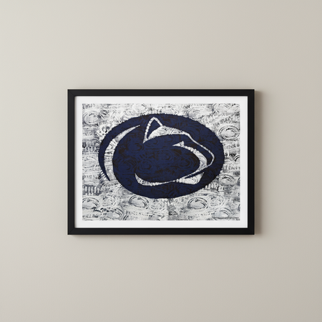 Penn State 20X24 Tom Mosser Logo White Print