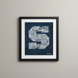 Penn State 20X24 Tom Mosser Varsity "S" Print