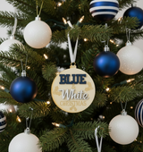 Penn State Blue & White Wood Ornament