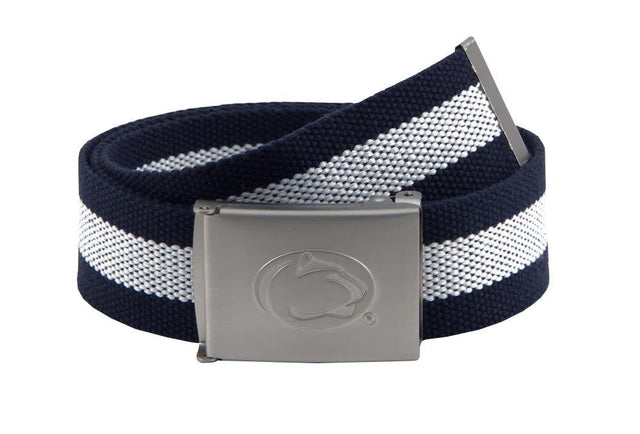 Penn State Striped Fabric Belt PennStateClothes.com Penn State Striped Fabric Belt PennStateClothes.com