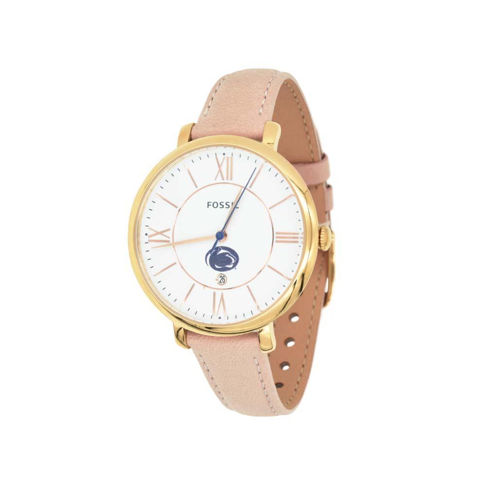 Penn State Women's Jacqueline Blush Leather Fossil Watch