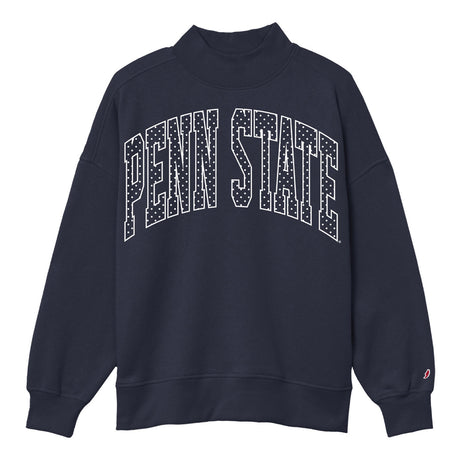 Penn State League Women's Diana Polka Dot Mock-Neck Crew Sweatshirt