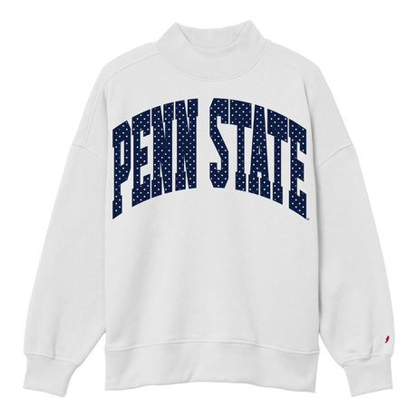 Penn State League Women's Diana Polka Dot Mock-Neck Crew Sweatshirt