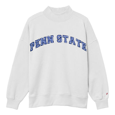 Penn State Women's Diana Gingham Mock-Neck Crew