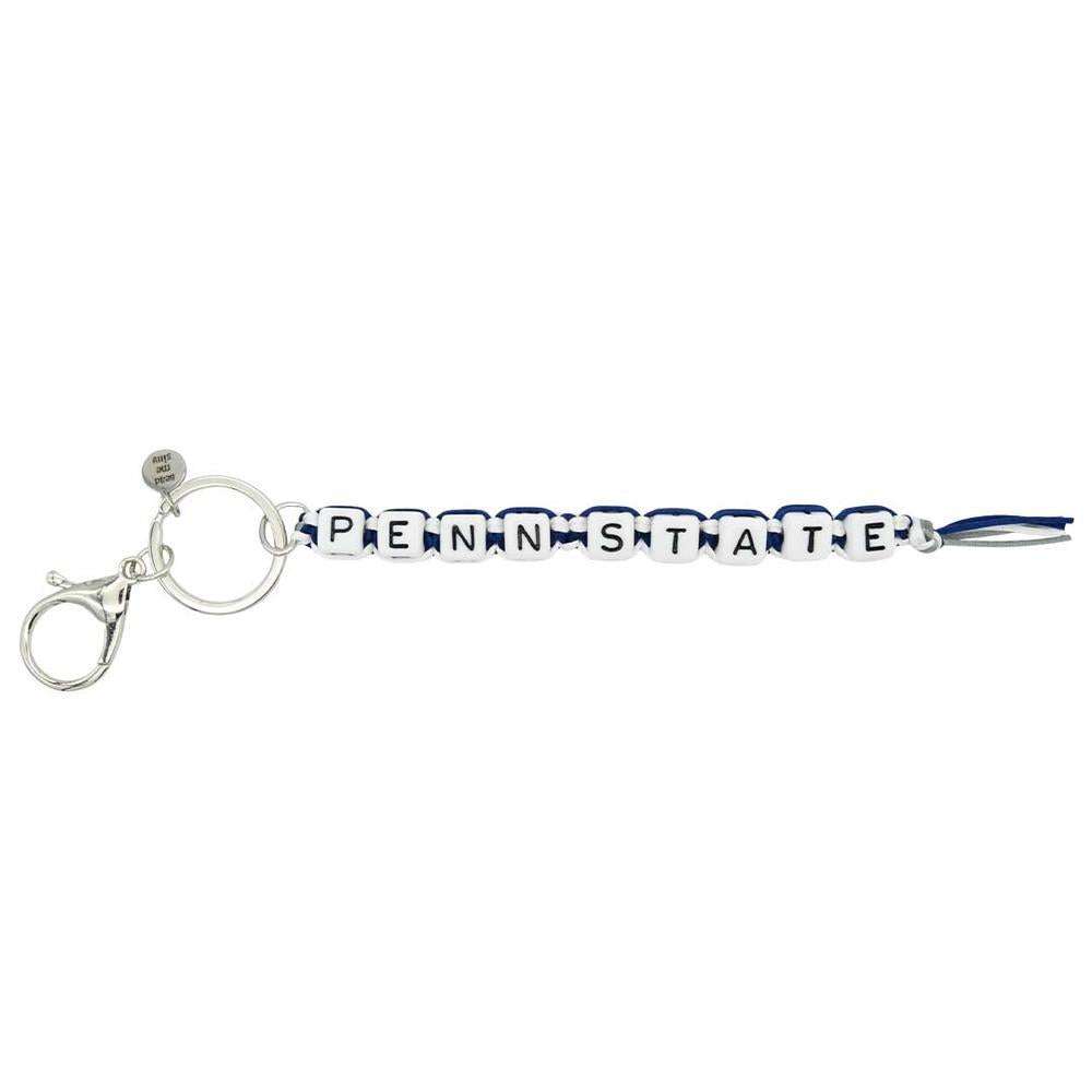 Penn State Box Braid Bead Keychain