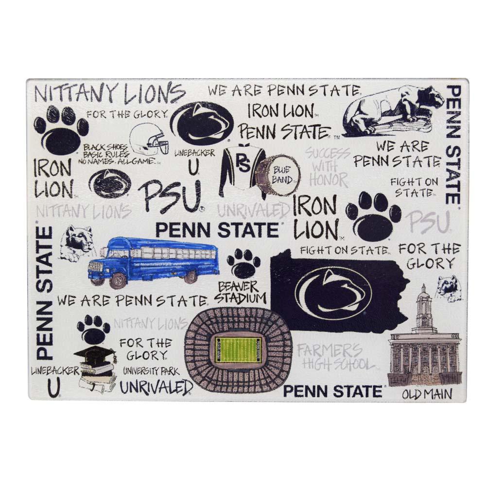 Penn State Tempered Glass Cutting Board