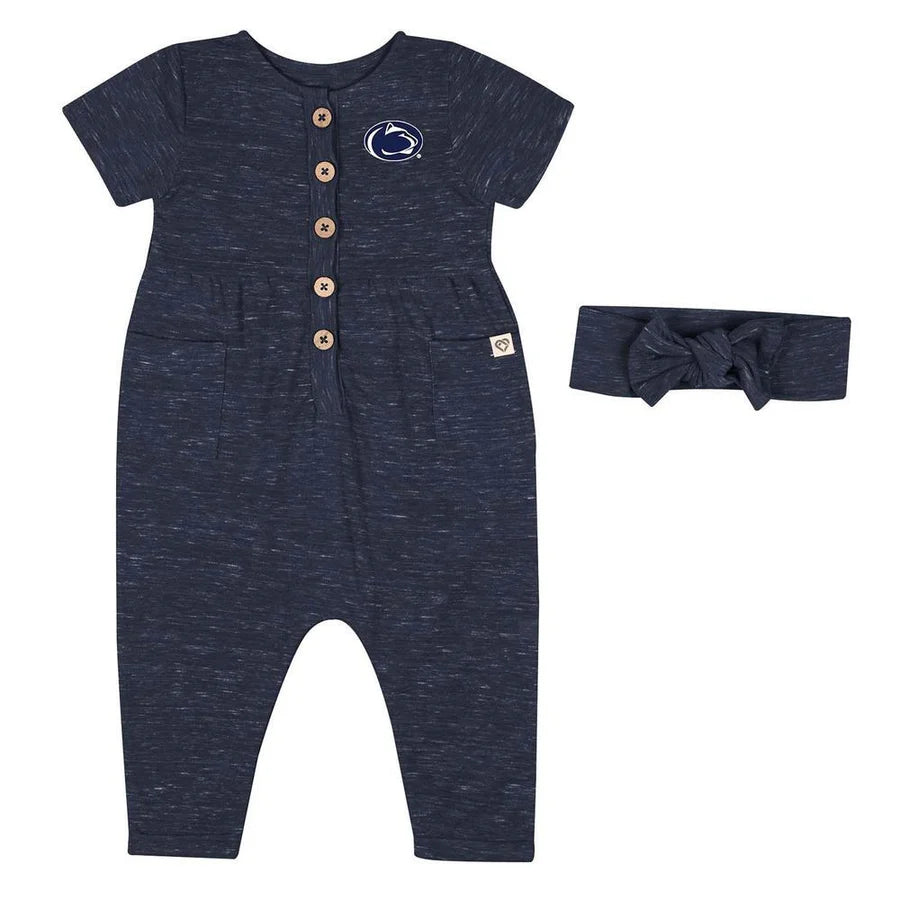 Penn State Infant Fleet Romper With Headband