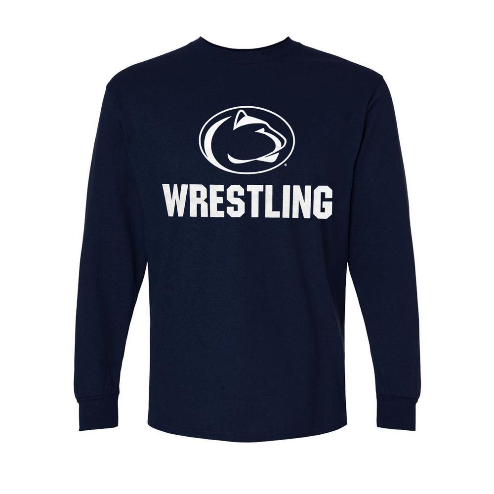 penn state wrestling gear Penn State Wrestling Logo Long Sleeve OXFORD GREY / XL