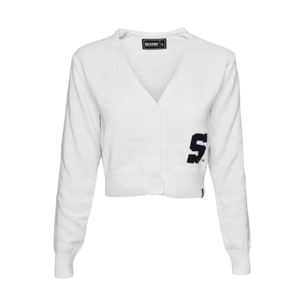 Penn State Womens Block S Cropped Cardigan Sweater