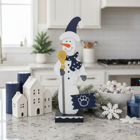 Penn State Chunky Table Top Broom Snowman