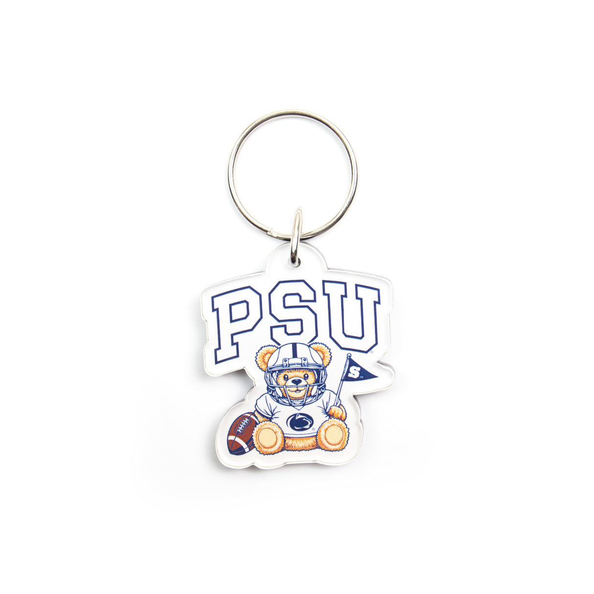 Penn State Acrylic Football Bear Keychain