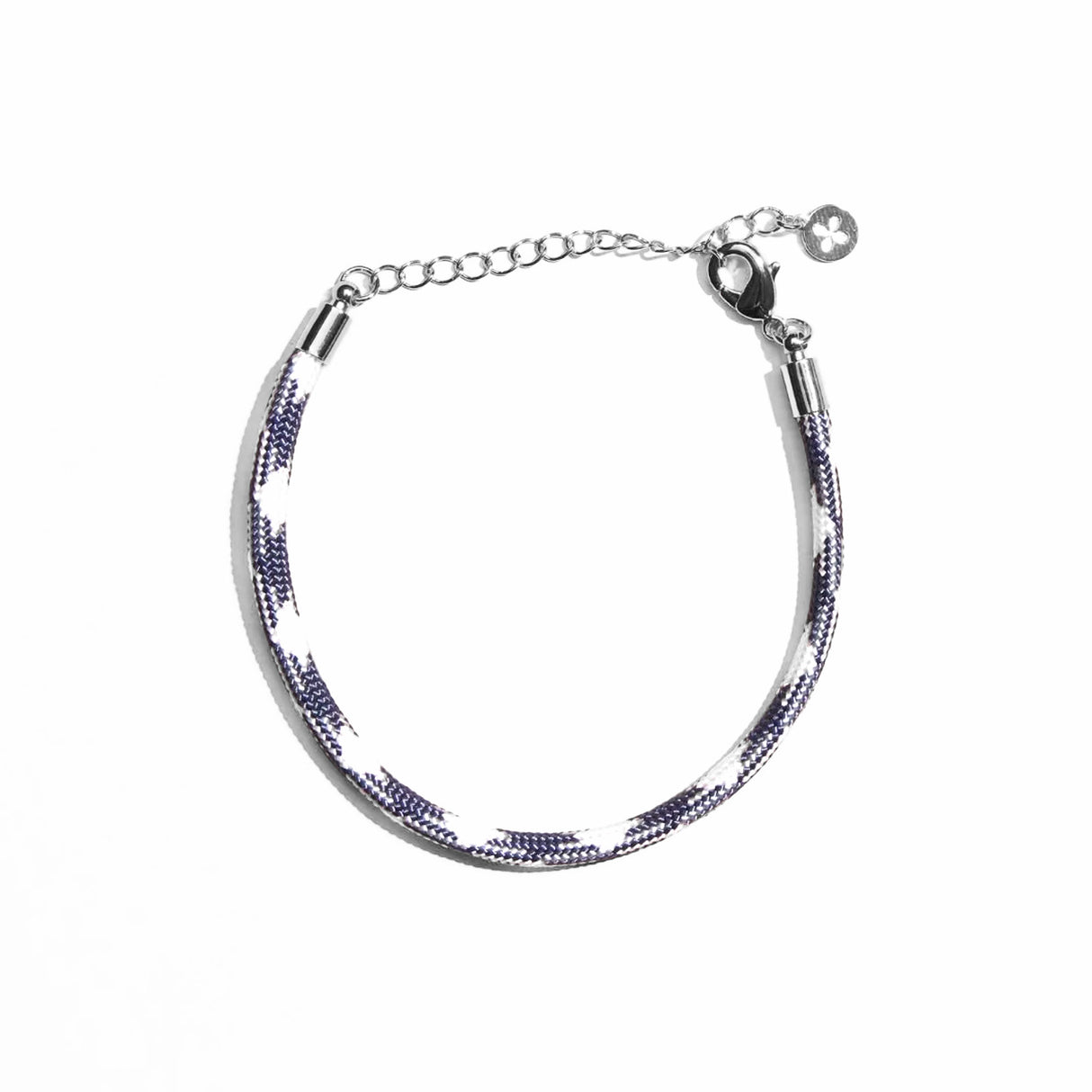 Nickel & Suede Navy and White Minimalist Paracord Bracelet