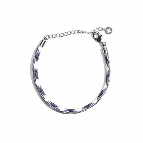 Nickel & Suede Navy and White Minimalist Paracord Bracelet
