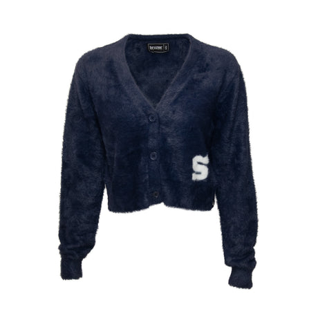 Penn State Women's Fuzzy Block "S" Cropped Cardigan